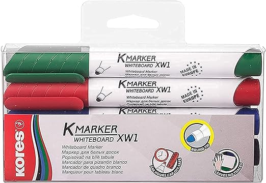 Kores k-marker whiteboard set 4 colors - round tip model 22084 (1 piece)