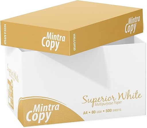 [B0BNJCL519] Mintra A4 Copy Paper (Superior) Multipurpose,High Quality, Perfect for Color Printing - 80 Gsm - 500 Sheets, 5 Reams - White